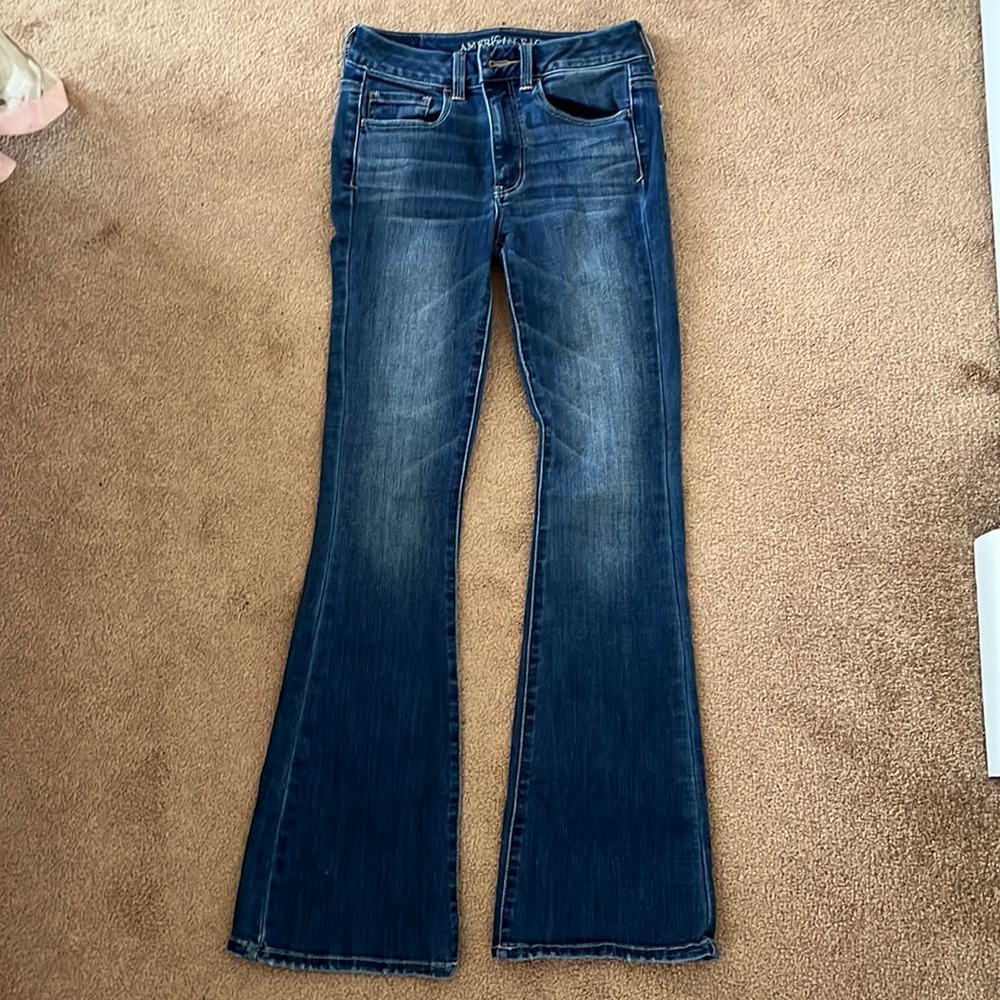 Womens American Eagle Hi Rise Artist Flare Jean
